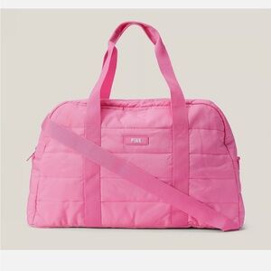 Victoria's Secret PINK Quilted Puffer Duffle Weekender Gym Bag